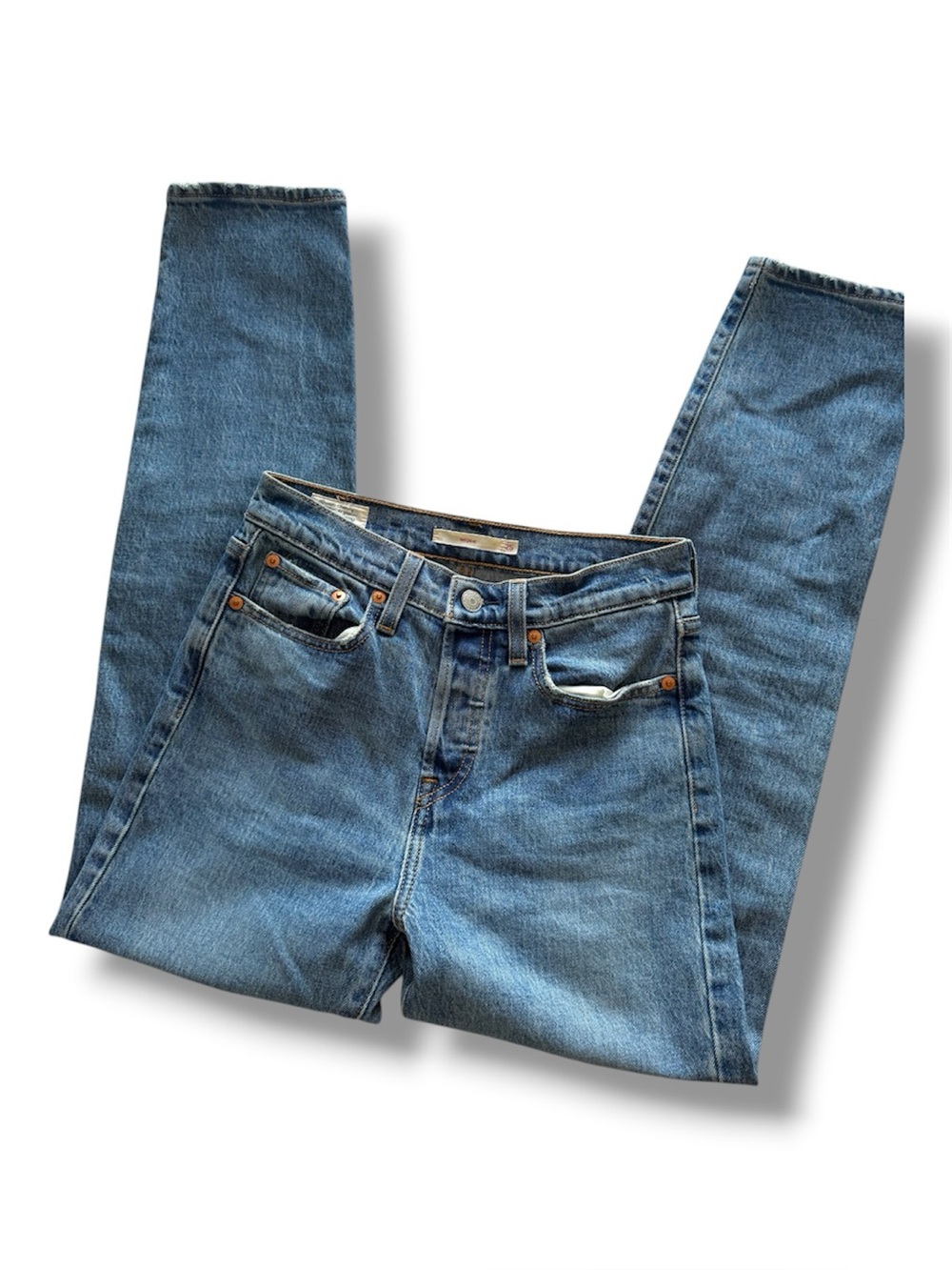 Levi's High Rise Straight Leg Wedgie Jeans in Classic Blue 25 Western Like New
